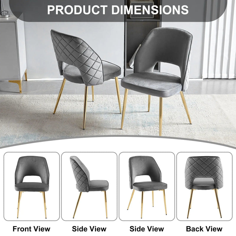 Dining Chairs With Metal Legs And Hollow Back Upholstered Dining Chairs by Unique Piece Furniture