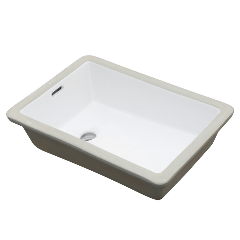 Vertical Undermount Bathroom Sink With Overflow - White by HouseOfZazla