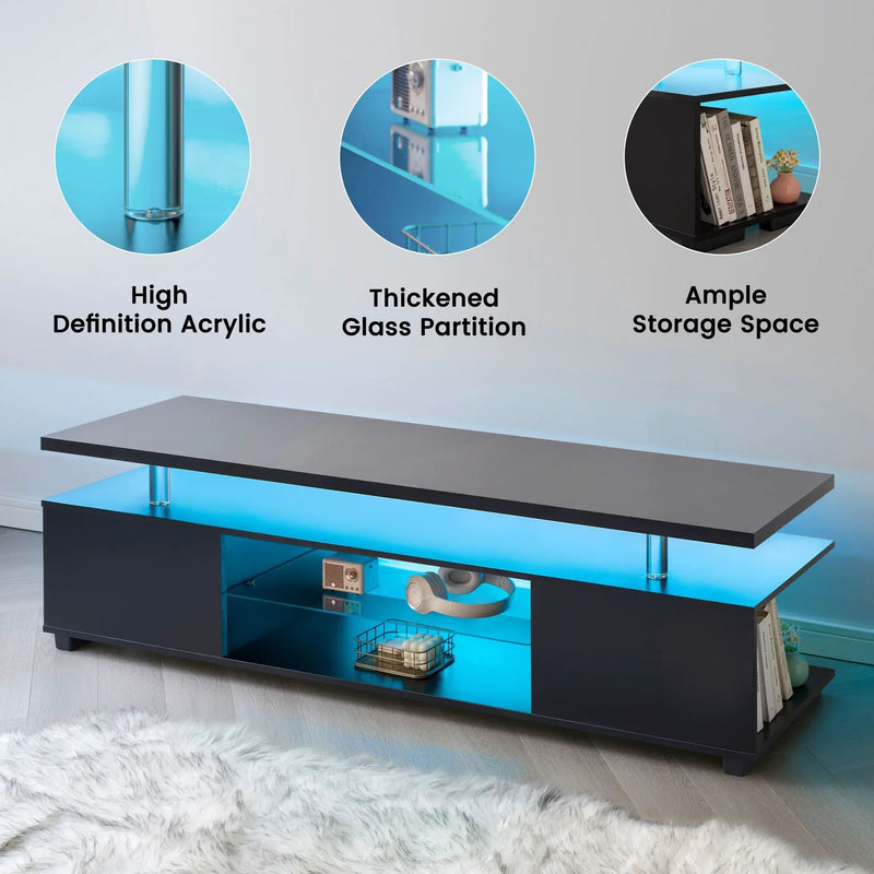 TV Stant With LED And Large Side Cabinet by HouseOfZazla