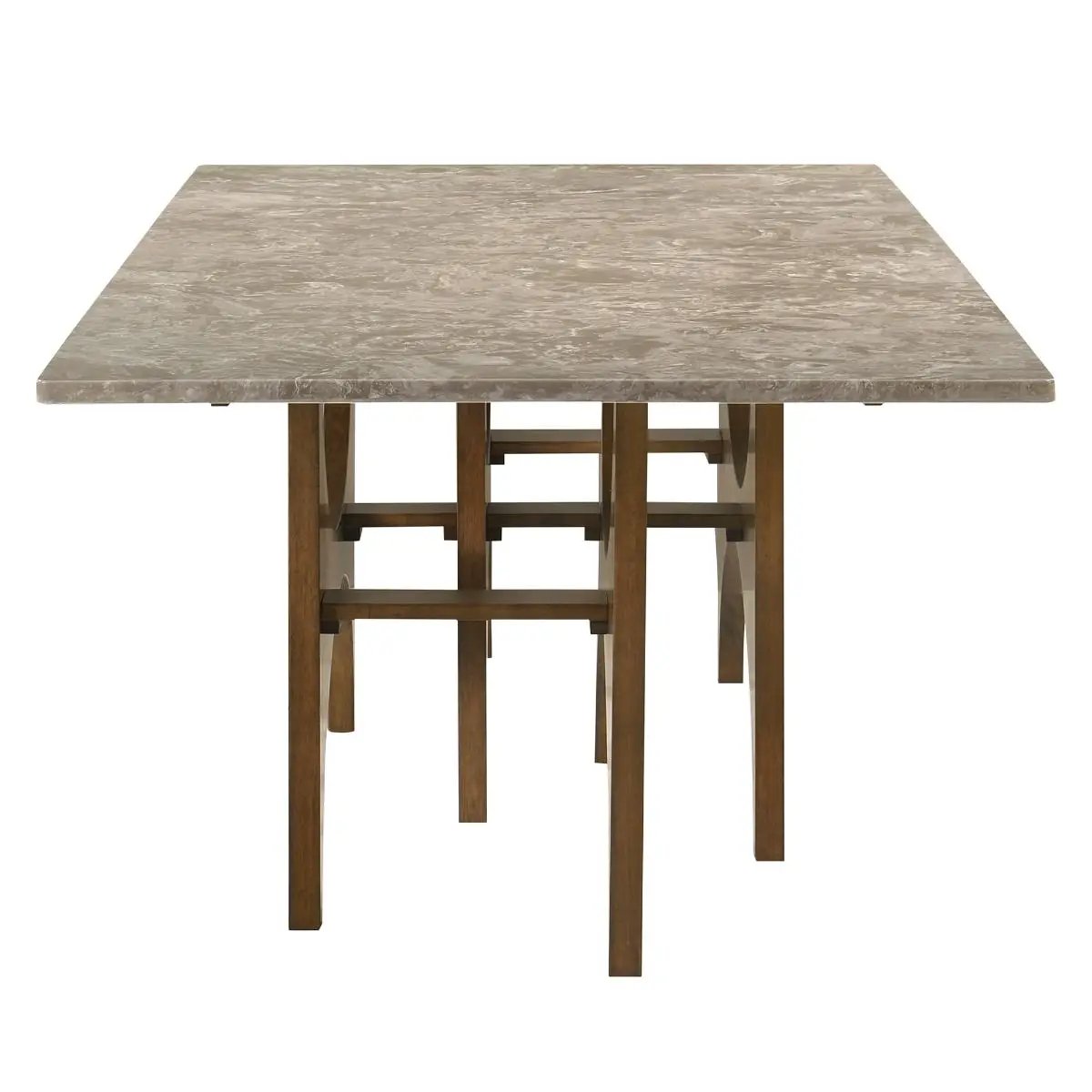 Oleia - Dining Table With Engineered Marble - Natural Marble & Walnut by Unique Piece Furniture