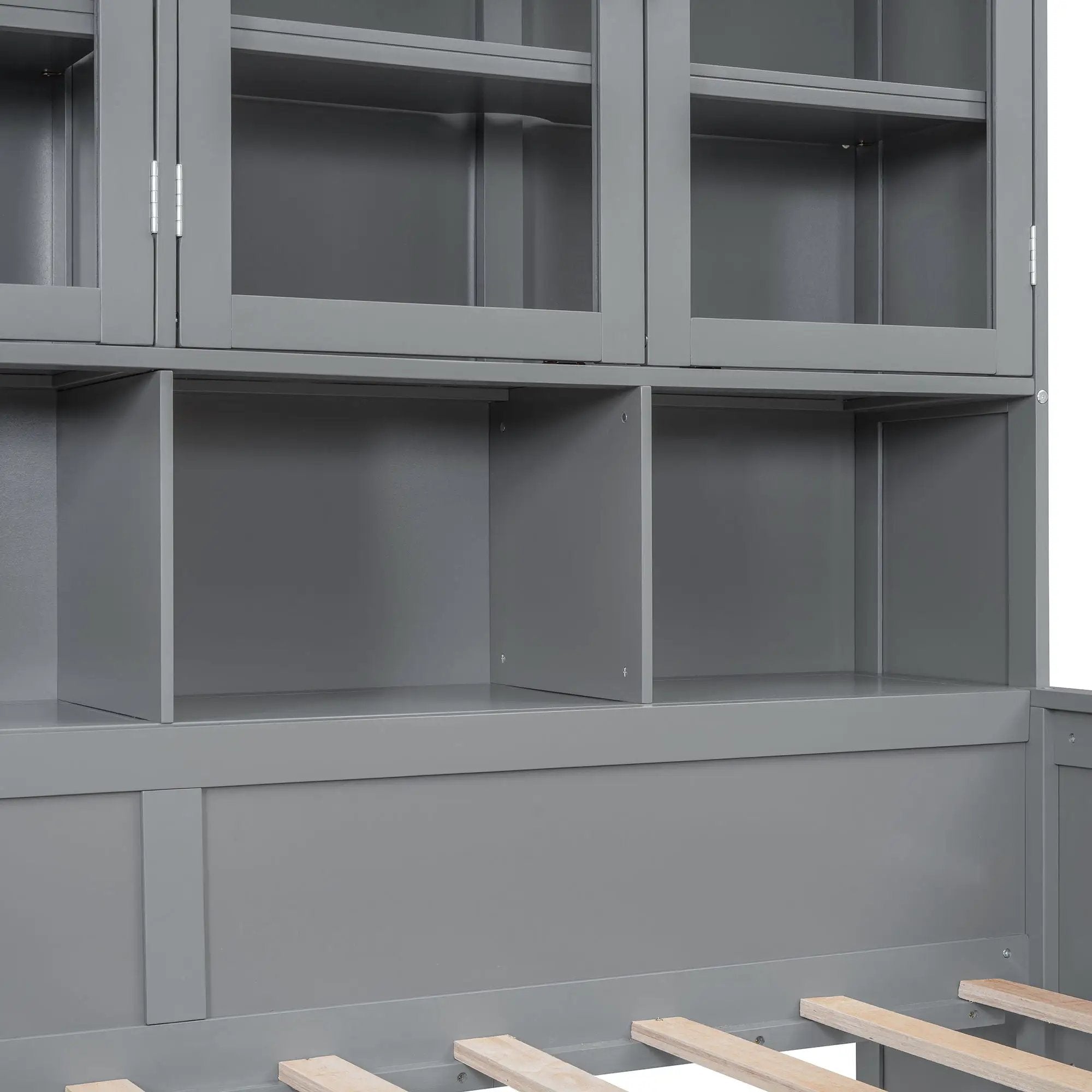 Daybed With Glass Door Storage Cabinets, Built In LED Lighting And Shelves by HouseOfZazla