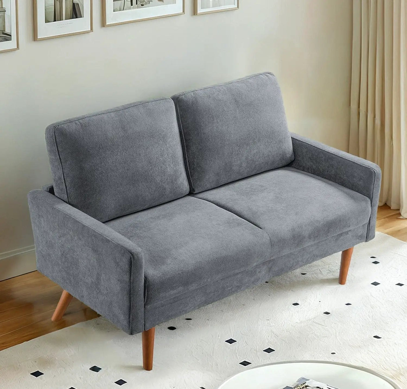 Loveseat Sofa, European Style With Sleek Design, Modern & Vintage Flair, Upholstered 2 Seater Couch by Unique Piece Furniture