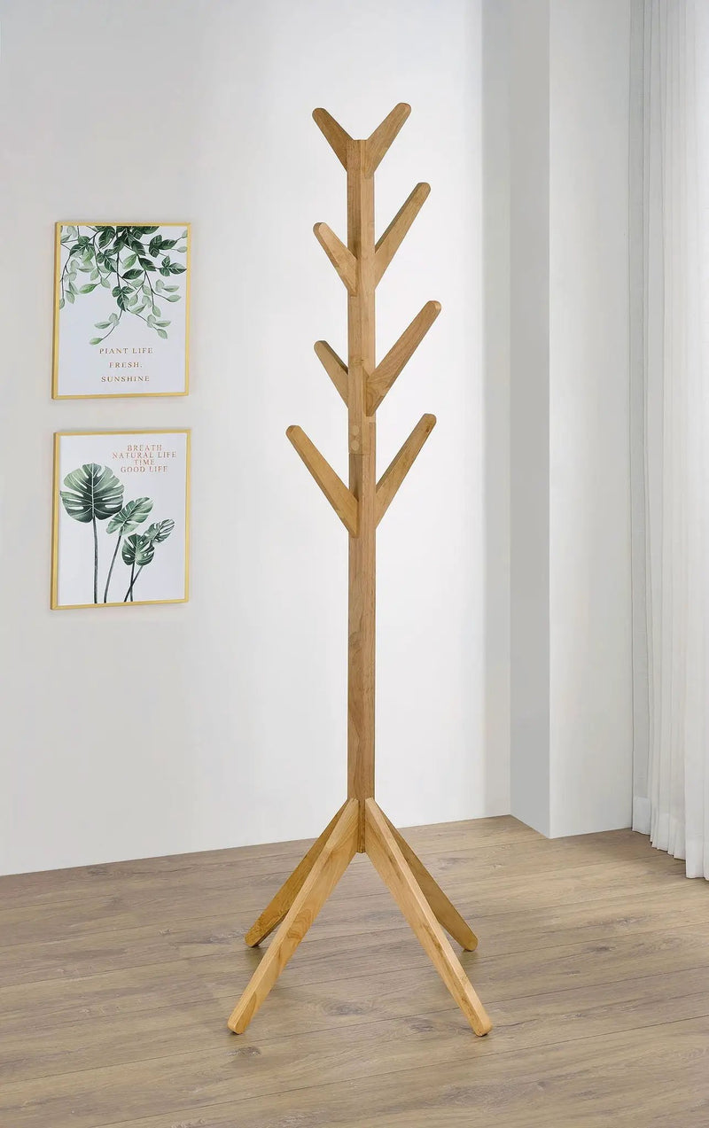 Margaret Solid Wood Coat Rack Clothing Hanger Natural Oak by Unique Piece Furniture