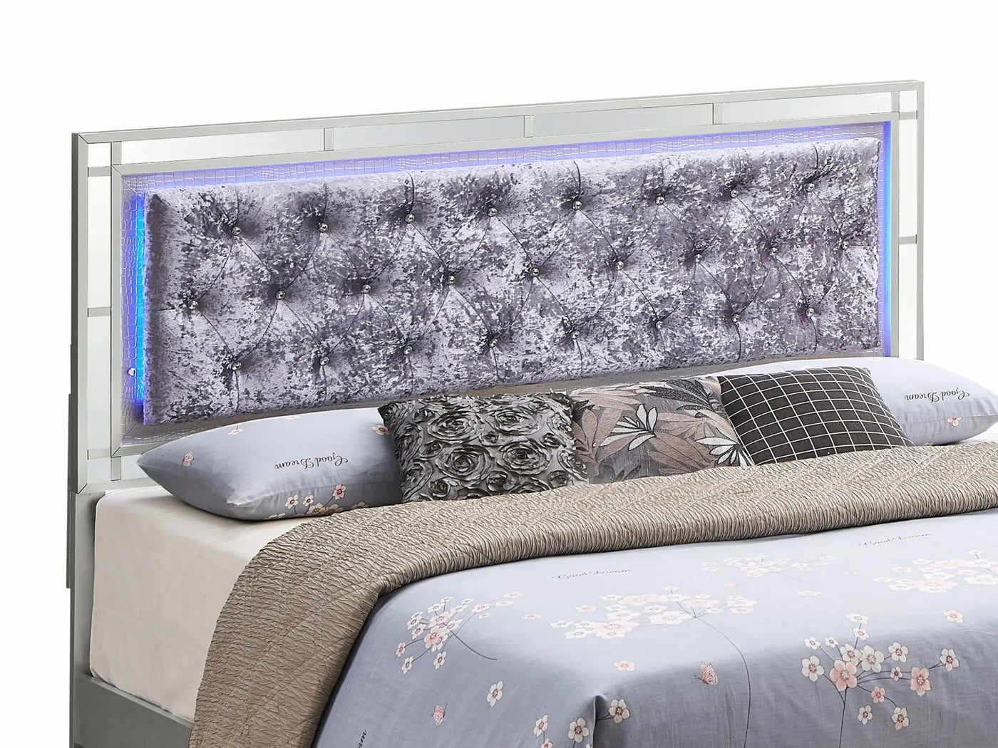 Madison - Upholstered Bed With LED by HouseOfZazla