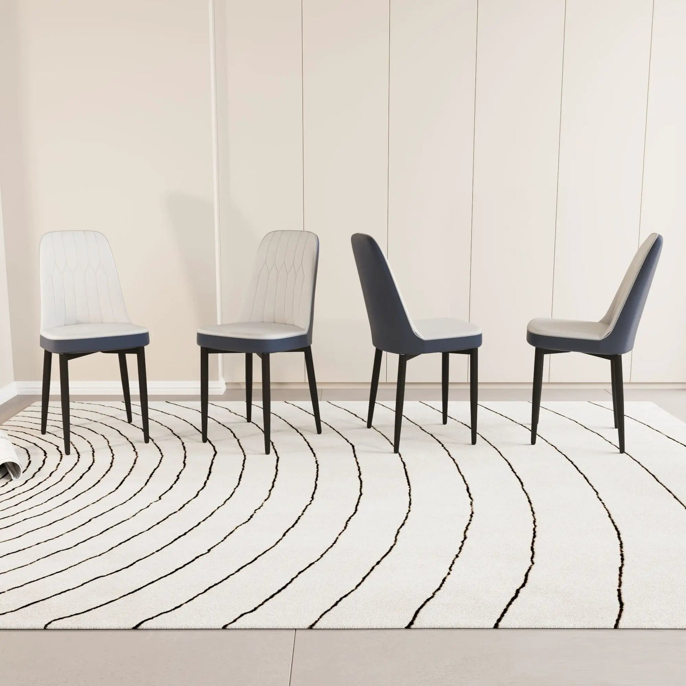 Modern Dining Chair With Cushions And Metal Legs by Unique Piece Furniture