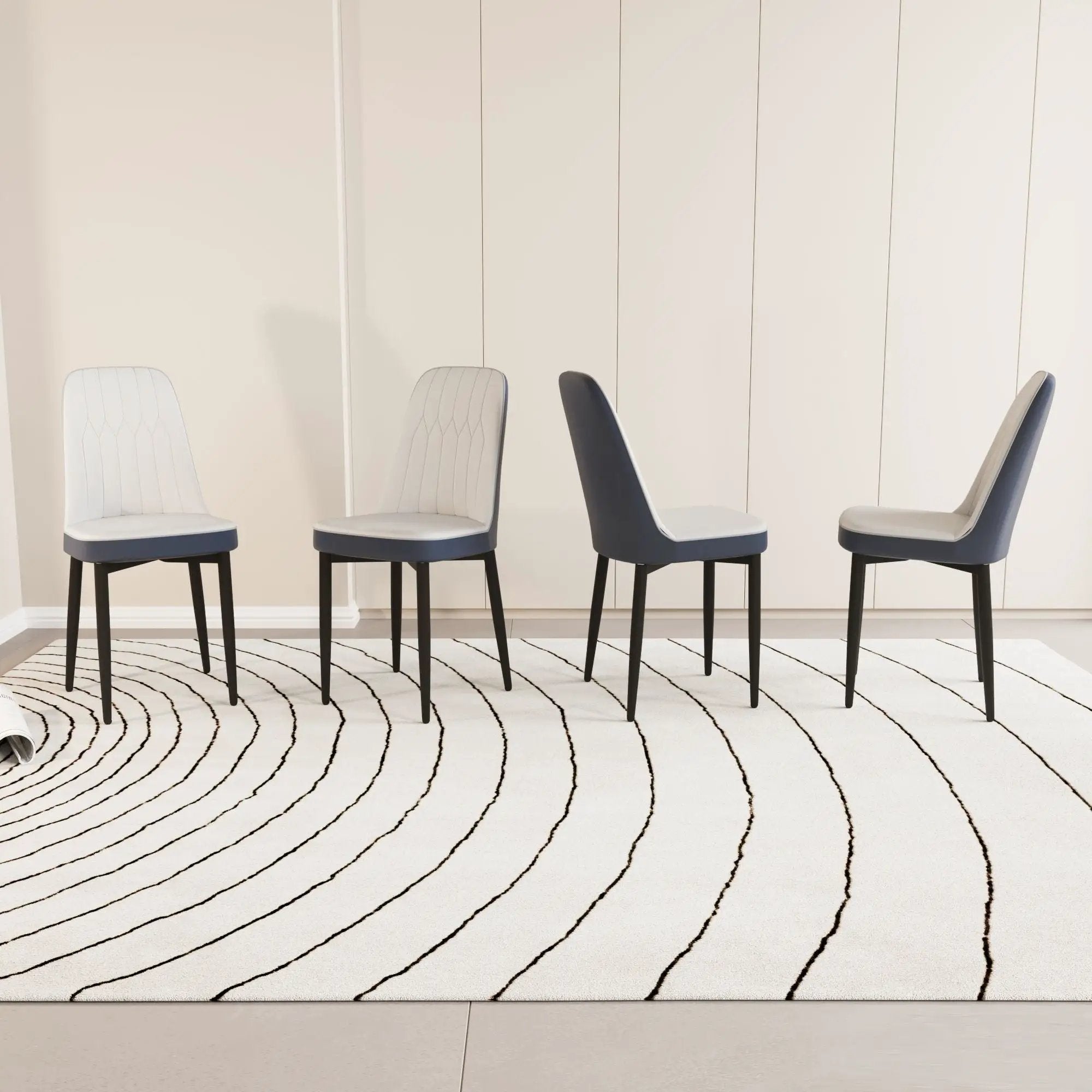 Modern Dining Chair With Cushions And Metal Legs by Unique Piece Furniture