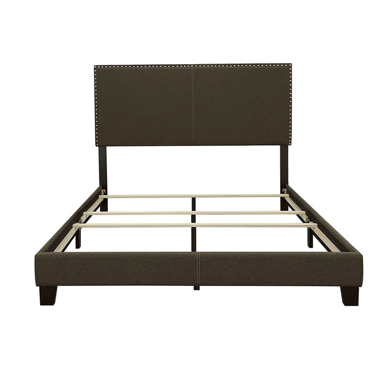 Queen Bed With Nailhead Trim - Charcoal by HouseOfZazla
