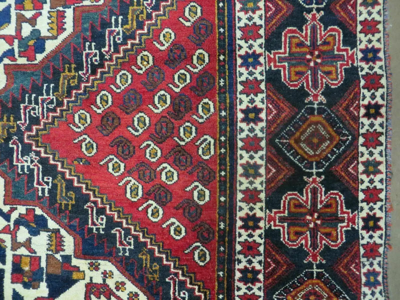 4' X 5.5' Vintage Handmade Turkish Tribal Wool Rug Medallion Nice by Jewel Rugs