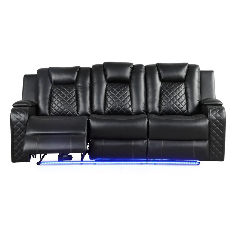 Benz - Power Recliner Set With LED Lighting And USB Charging by HouseOfZazla
