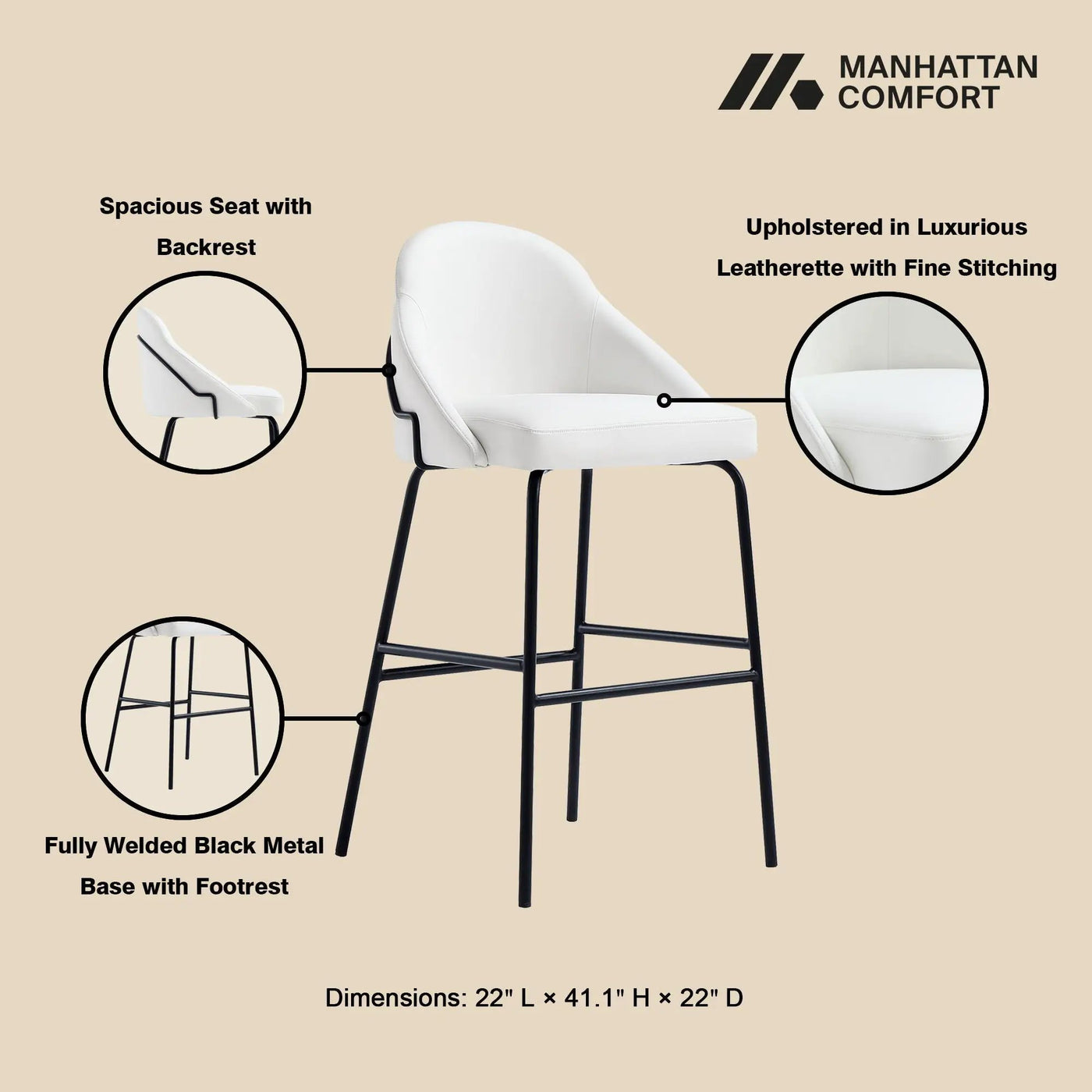 Gracie - Upholstered Barstool by HouseOfZazla