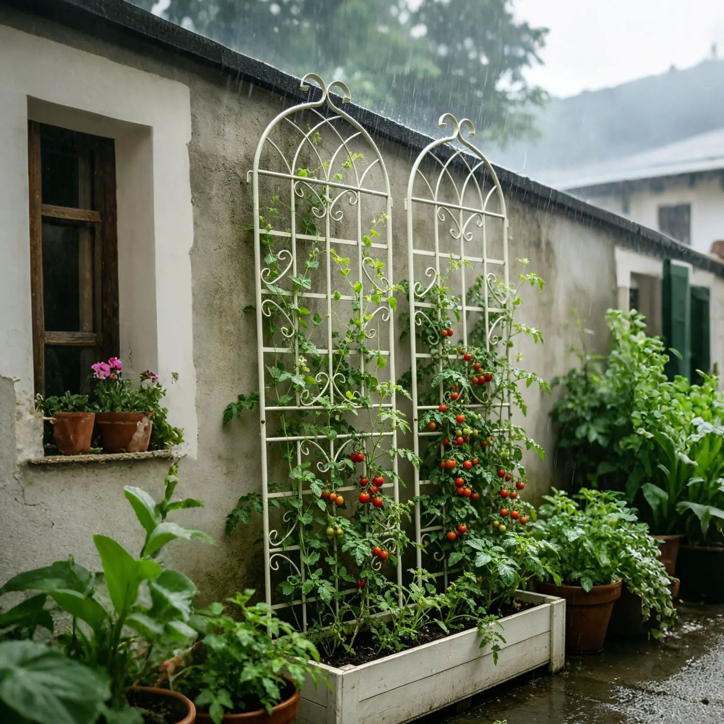 Metal Garden Rustproof Trellis For Climbing Plants Outdoor Flower Support by HouseOfZazla