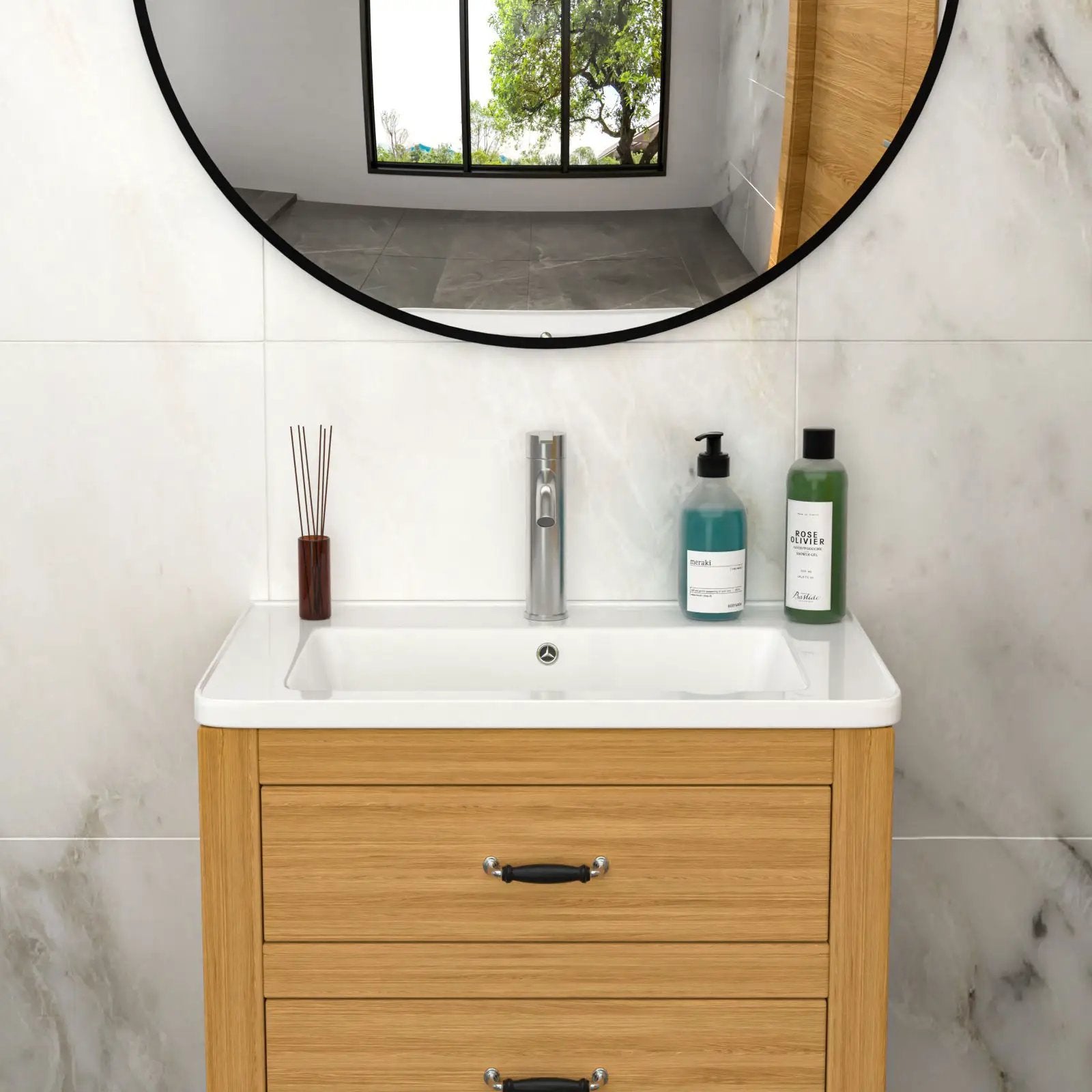 Rectangular Single Vanity Top With 1 Faucet Hole And Overflow, 28 X 19" - White by HouseOfZazla