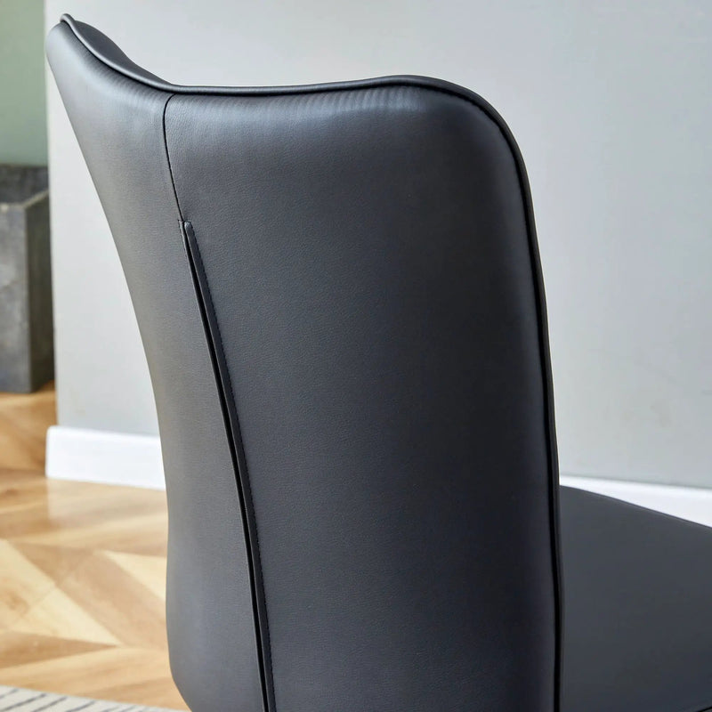 Modern Chair Set 4 Pieces With Vertical Backrest Design For Kitchen And Living Rooms - Black by HouseOfZazla