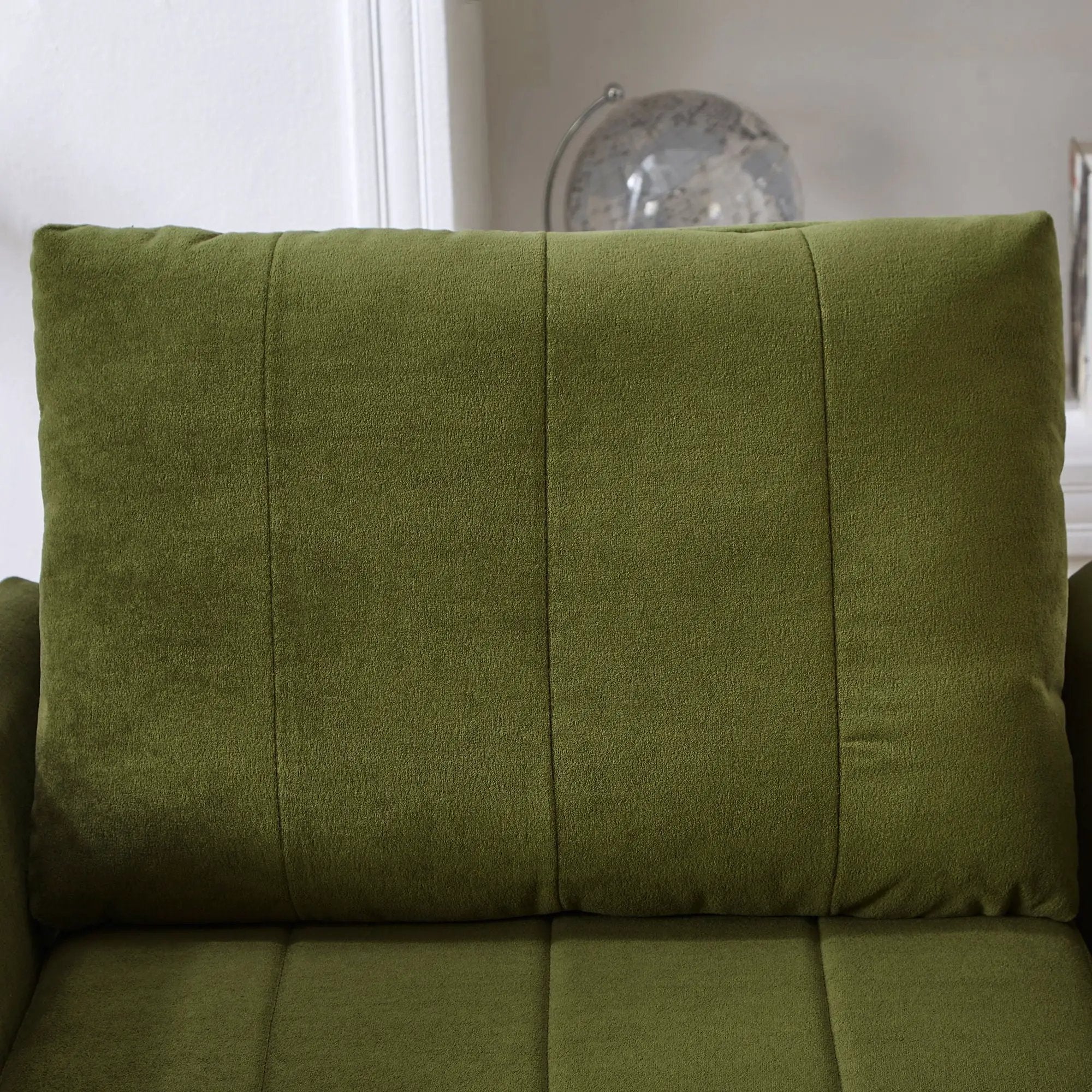 Upholstered Convertible Sleeper Sofa With 5 Position Backrest, Side Pockets, Storage