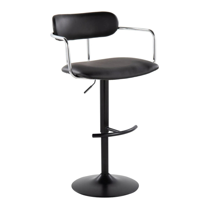 Demi - Contemporary Adjustable Height Barstool With Swivel With Rounded T Footrest (Set of 2) by Unique Piece Furniture