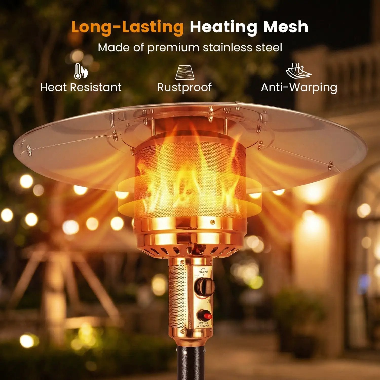 50 000 BTU Patio Propane Gas Heater with Stainless Steel Burner by DirectDeals
