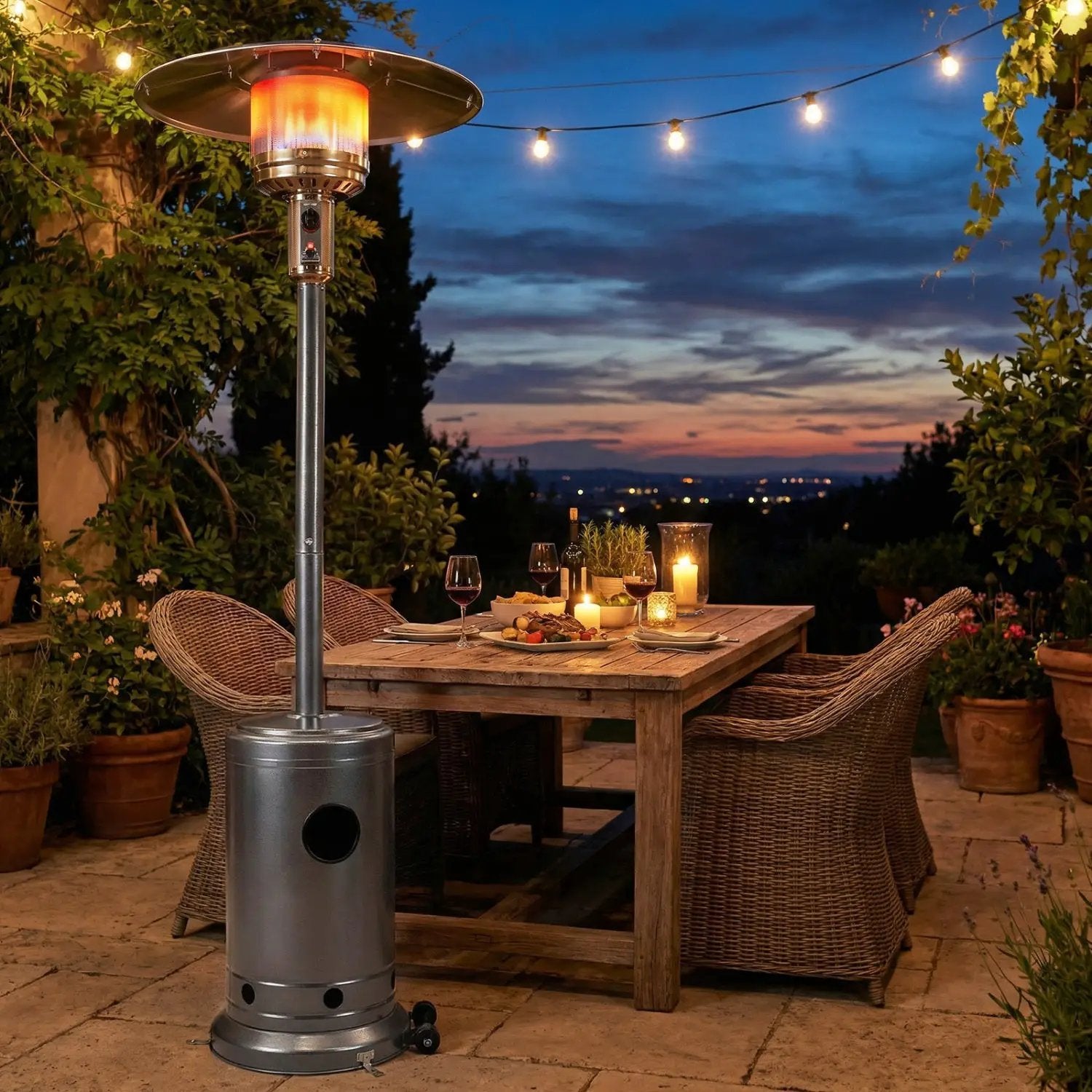 50 000 BTU Patio Propane Gas Heater with Stainless Steel Burner by DirectDeals