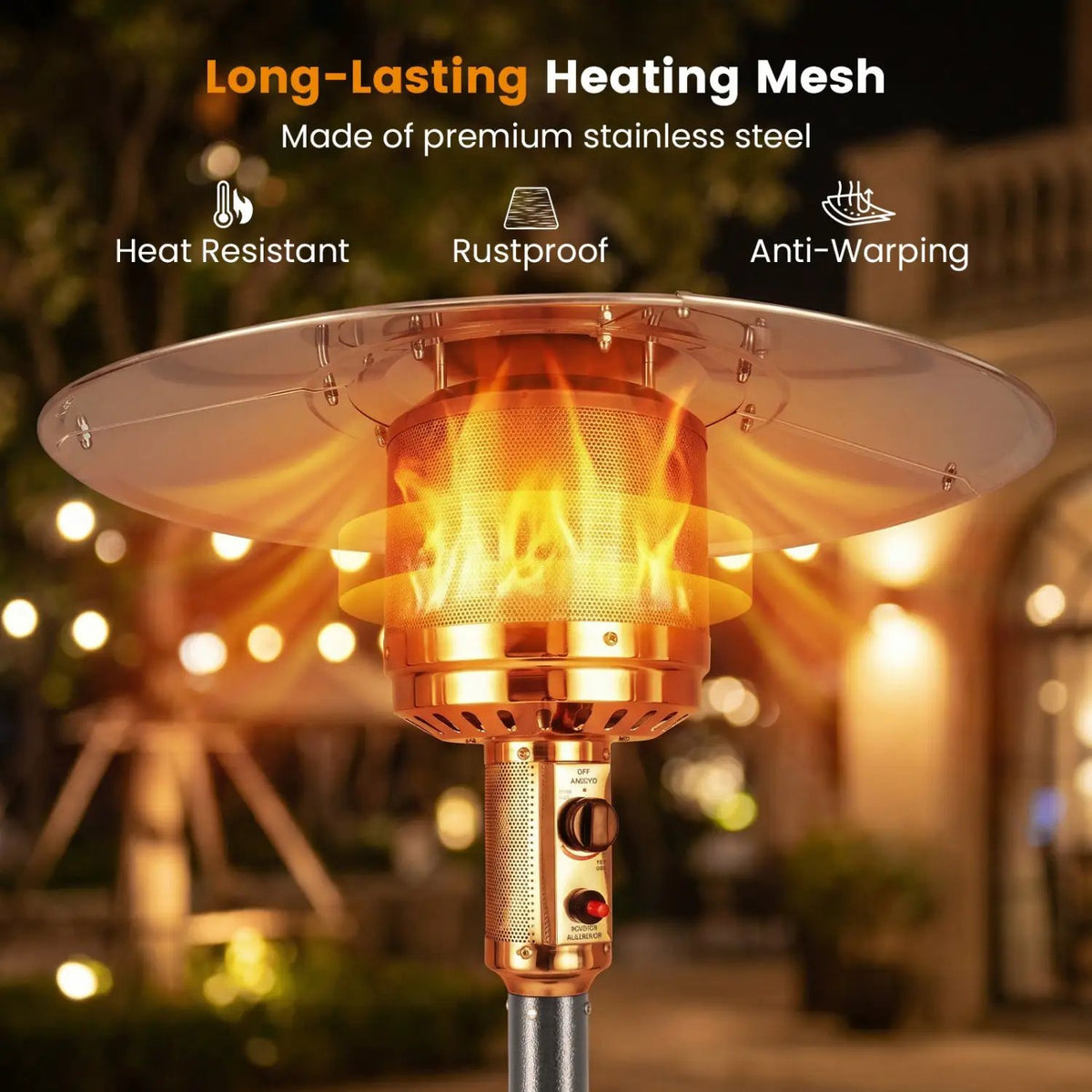 50 000 BTU Patio Propane Gas Heater with Stainless Steel Burner, photo 22 of 24