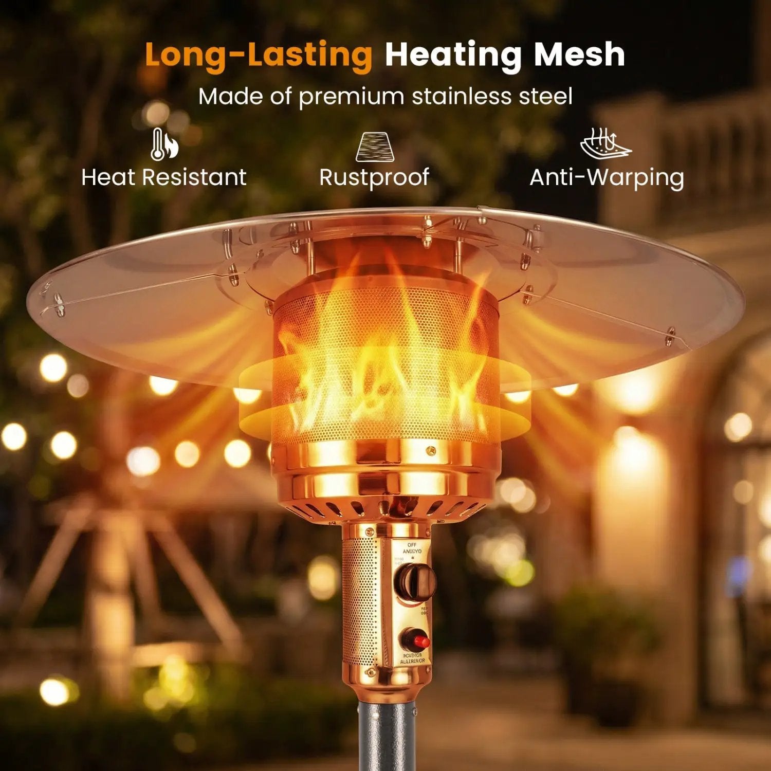 50 000 BTU Patio Propane Gas Heater with Stainless Steel Burner by DirectDeals