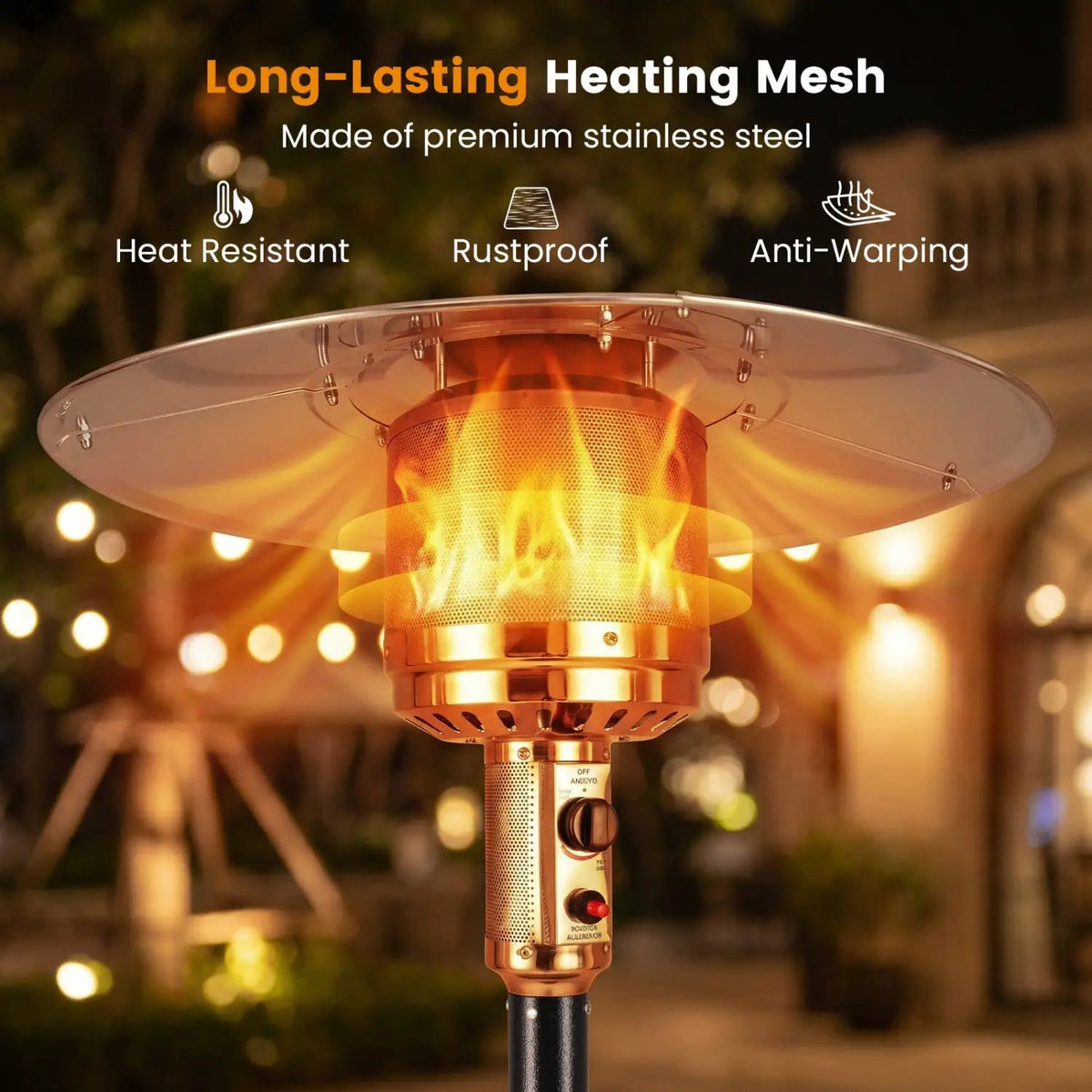 50 000 BTU Patio Propane Gas Heater with Stainless Steel Burner, photo 8 of 24