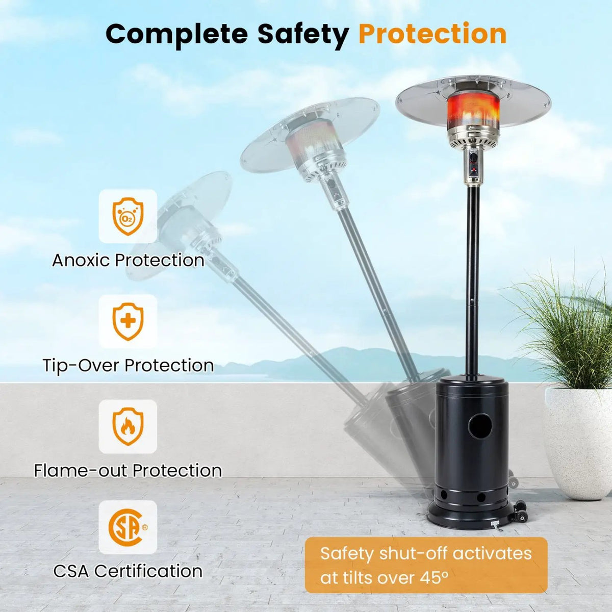 50 000 BTU Patio Propane Gas Heater with Stainless Steel Burner, photo 9 of 24