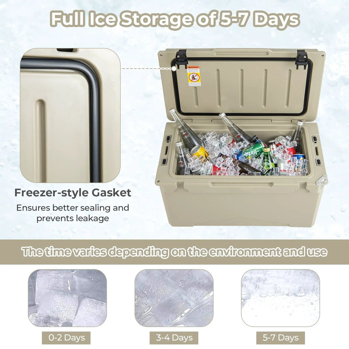 50 QT Rotomolded Cooler Insulated Portable Ice Chest with Integrated Cup Holders by DirectDeals