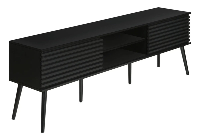 Contemporary 72-Inch Black TV Stand with Storage by HouseOfZazla