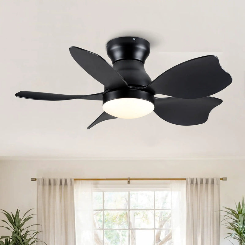 Low Profile Flush Mount Ceiling Fan With Light by HouseOfZazla