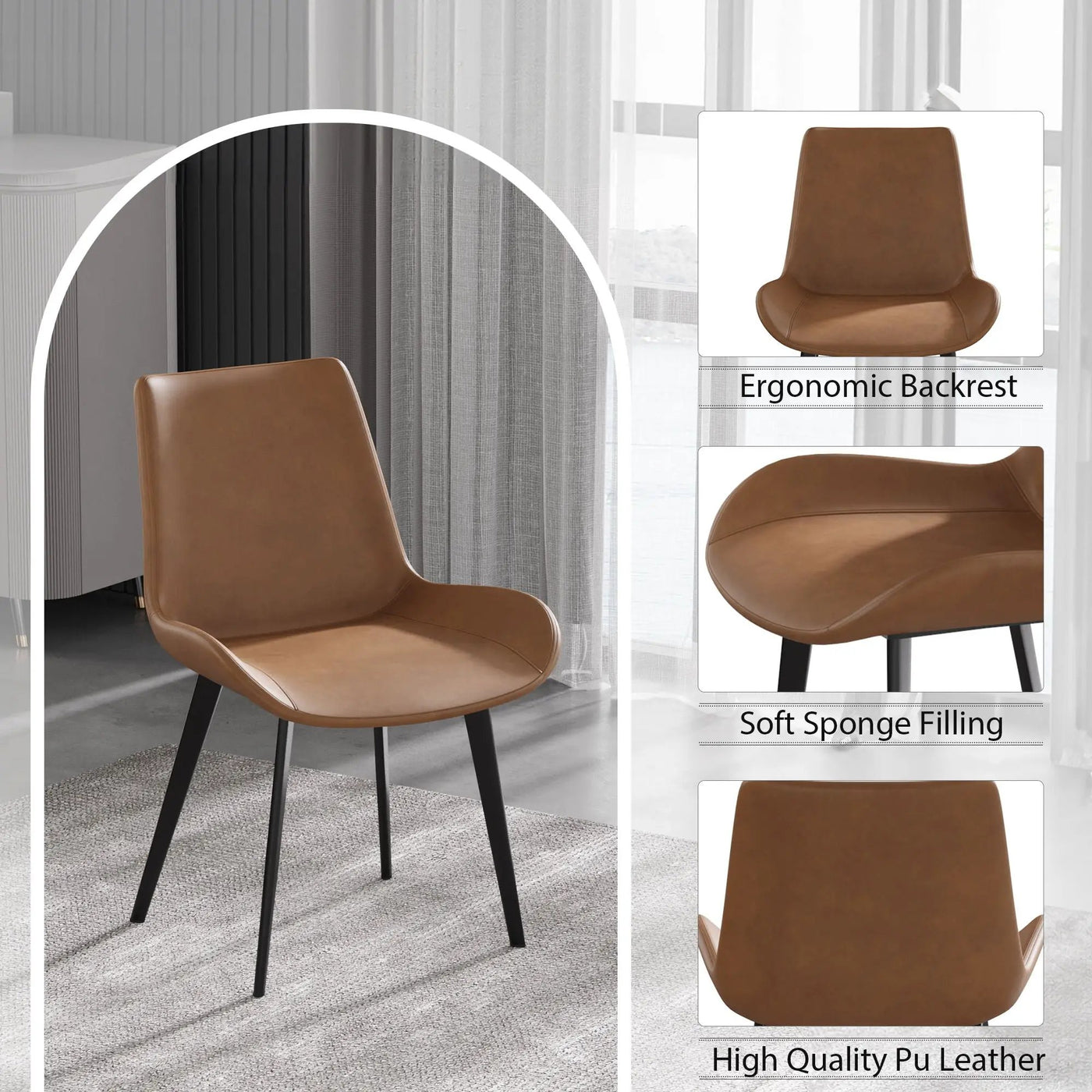 Modern Dining Chair Living Room Metal Leg Dining Chair (Set of 2) by HouseOfZazla