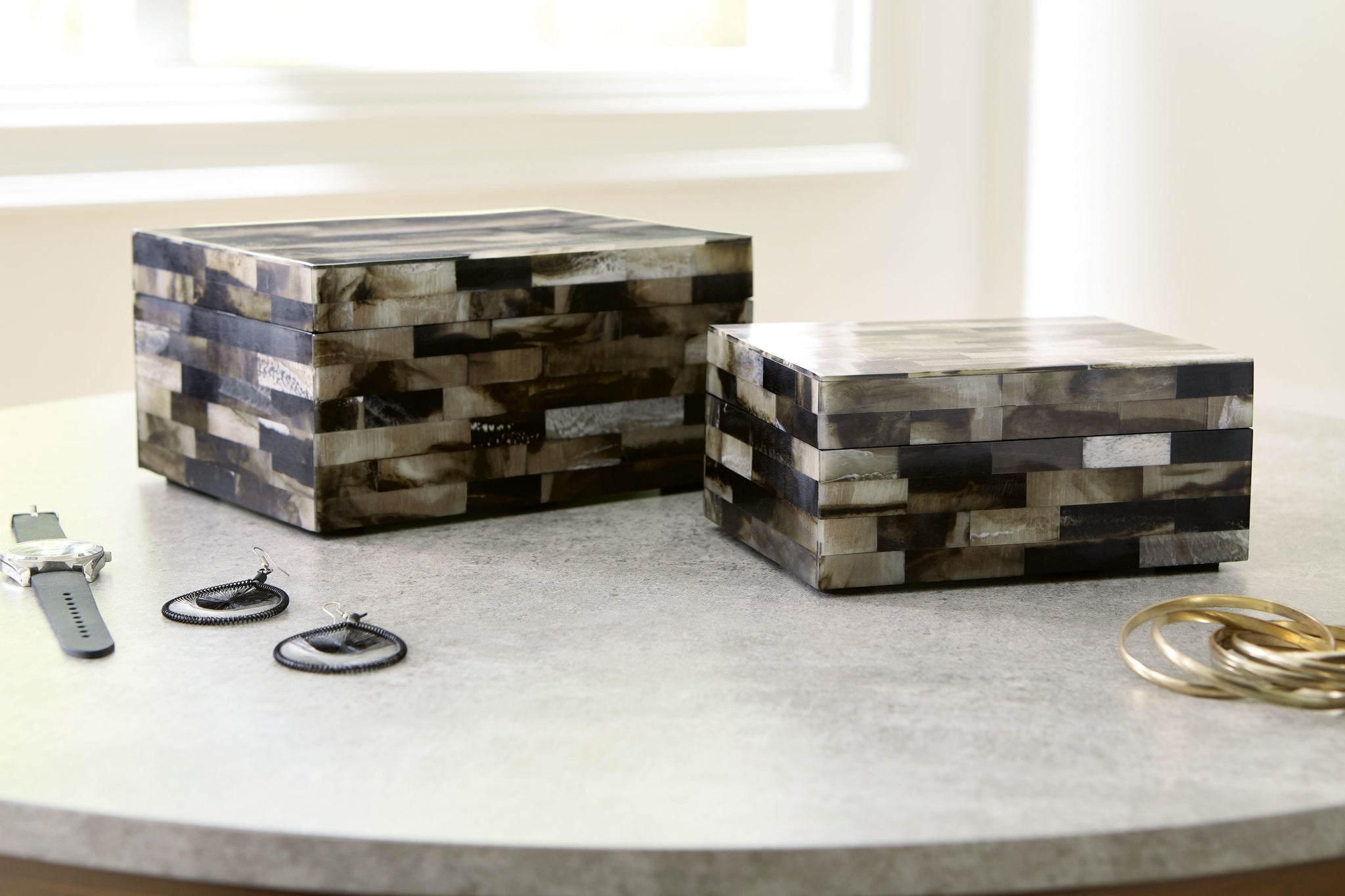 Ellford - Box Set (Set of 2) - Black / Brown / Cream by Unique Piece Furniture