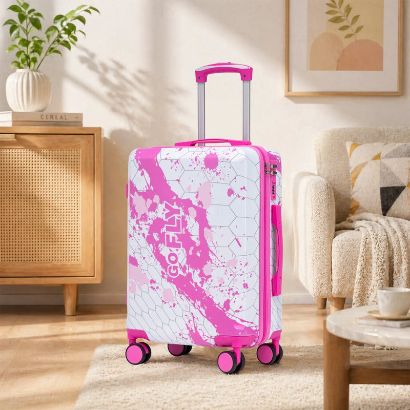 20 Inch PC Spinner Wheel Luggage - Pink by HouseOfZazla