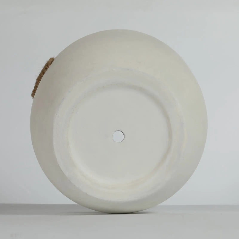 Round Concrete Planter Set of 2, Large Handmade Off White Pots by HouseOfZazla