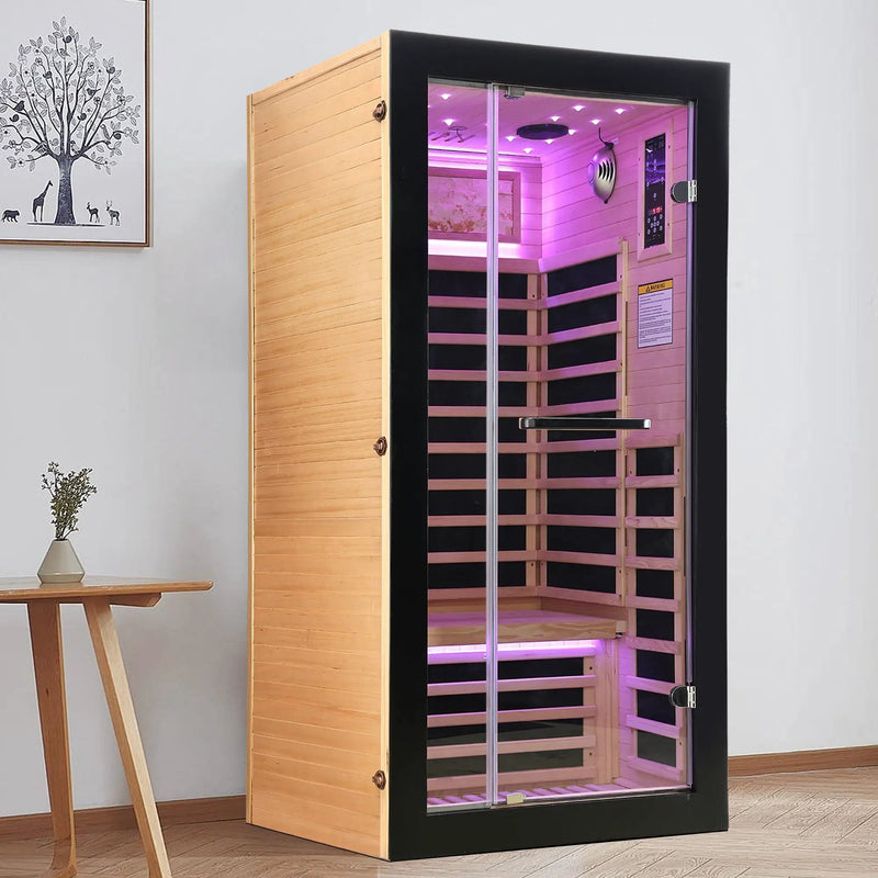 Single-person starlight ceiling lighting sauna by HouseOfZazla