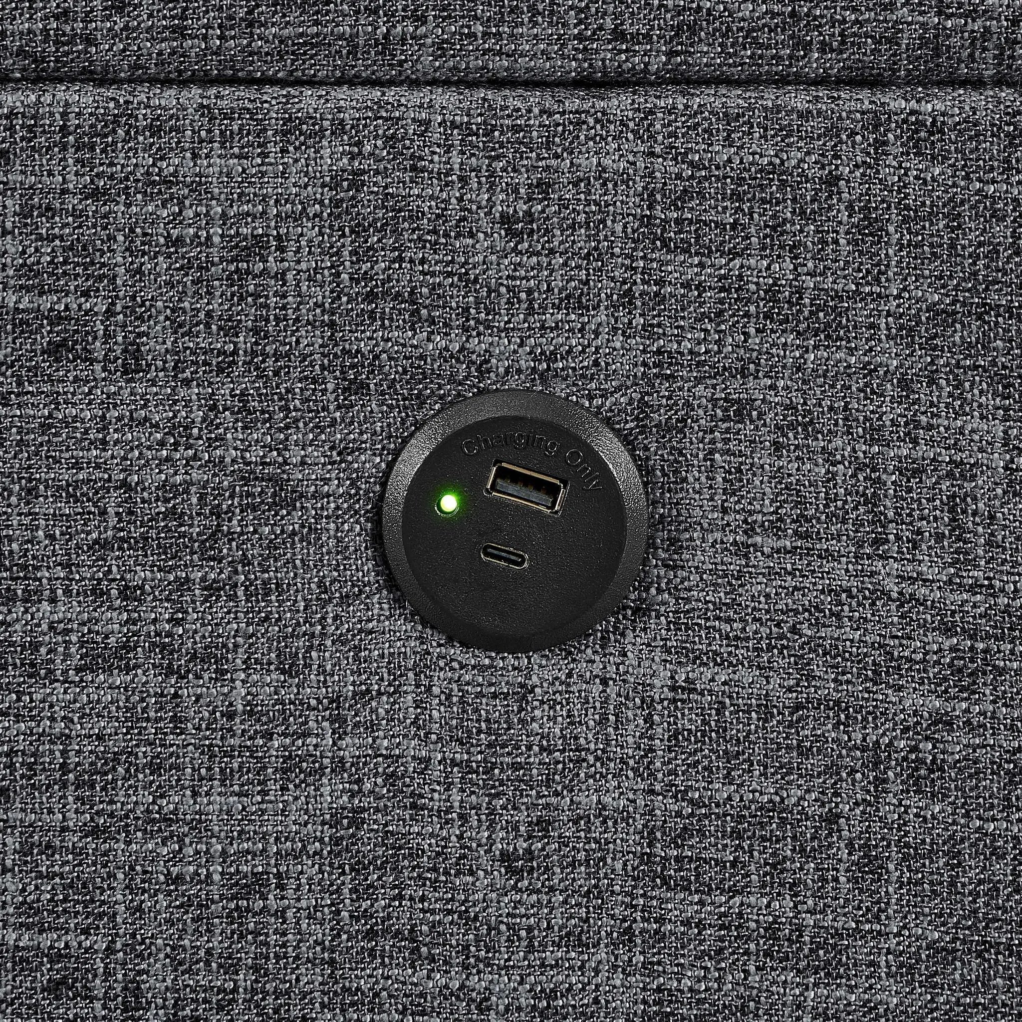 Camden - Power Sectional Sofa With Storage Ottoman And Built In Charging Ports - Gray by Unique Piece Furniture