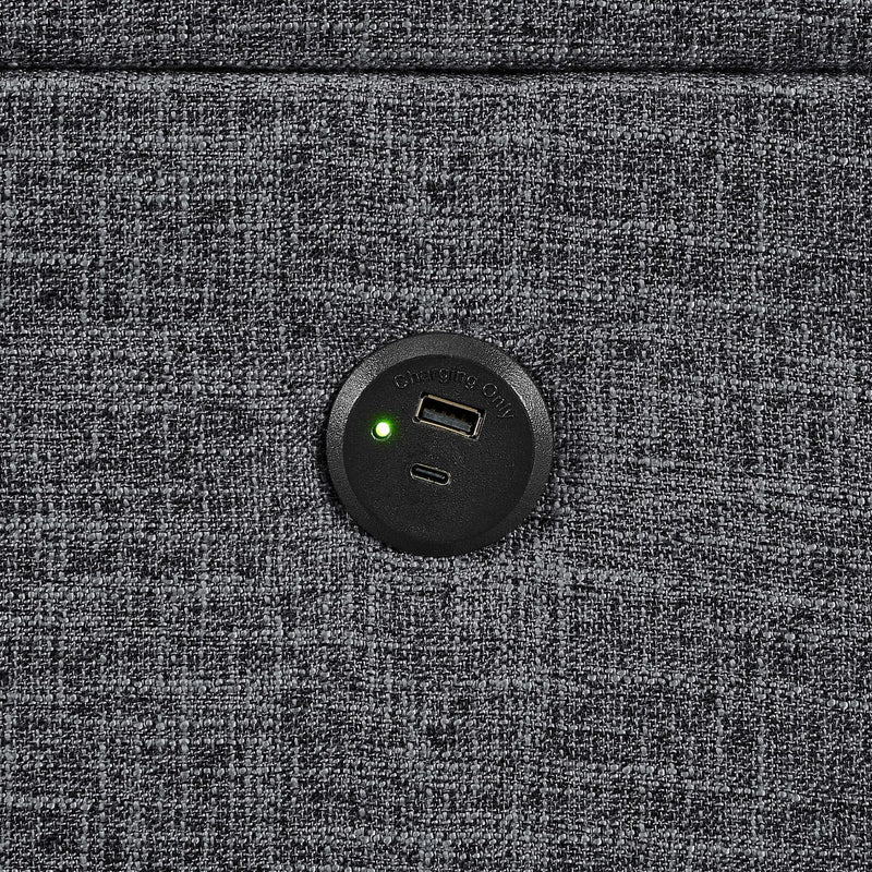 Camden - Power Sectional Sofa With Storage Ottoman And Built In Charging Ports - Gray by Unique Piece Furniture