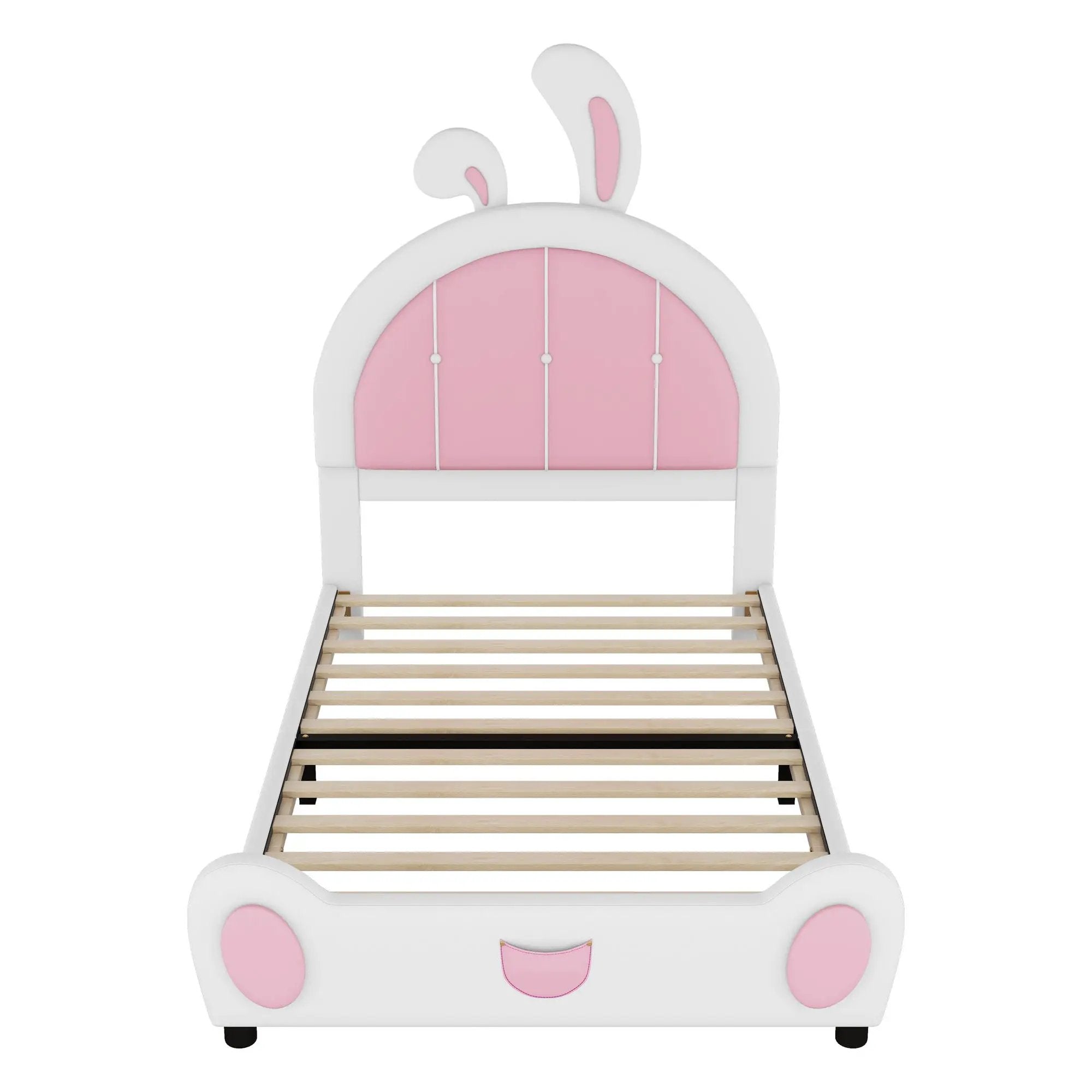 Upholstered Platform Bed With Rabbit Shaped Headboard by HouseOfZazla
