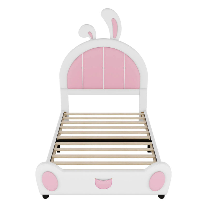 Upholstered Platform Bed With Rabbit Shaped Headboard by HouseOfZazla