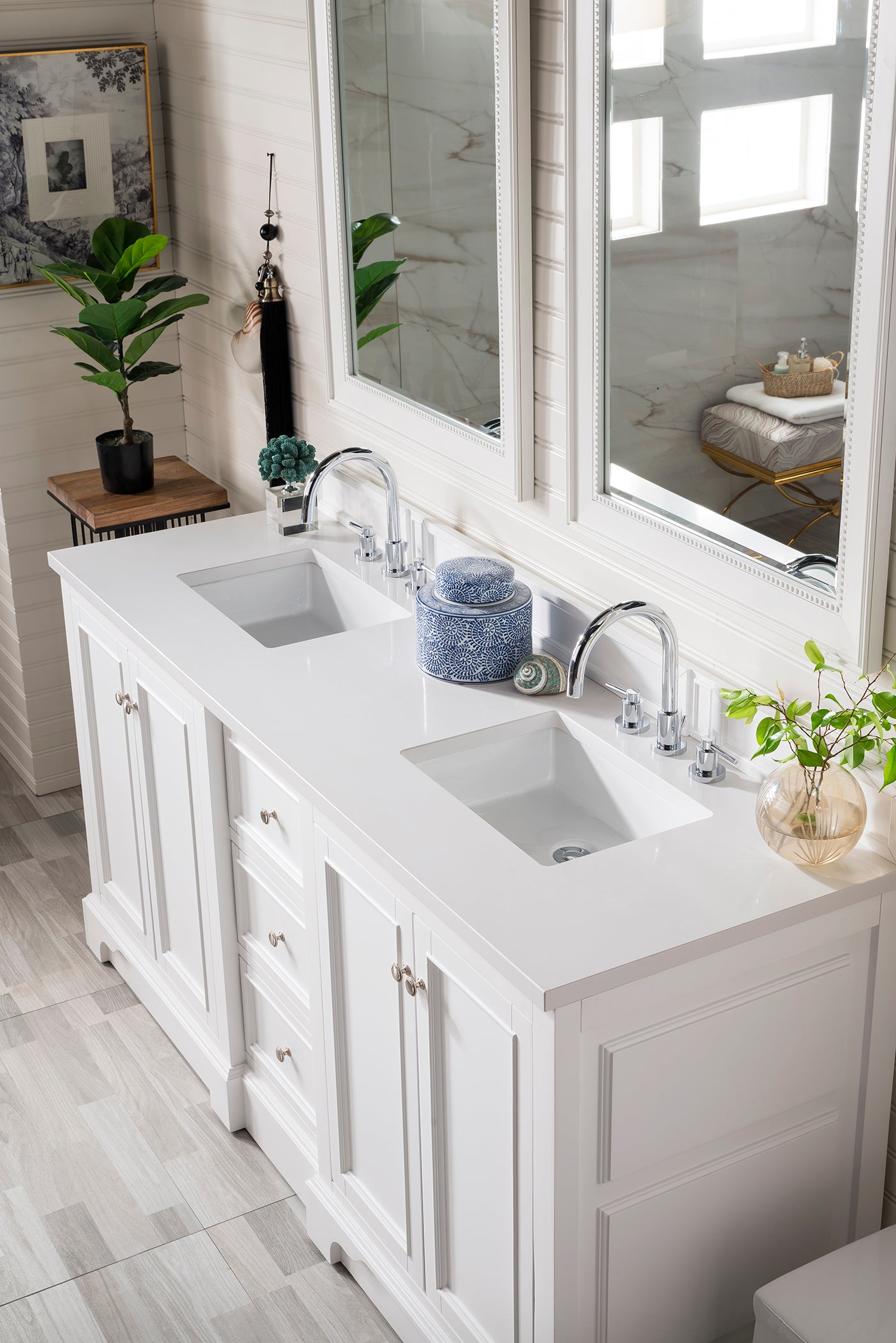 James Martin De Soto 72" Double Bathroom Vanity, Bright White, view 21
