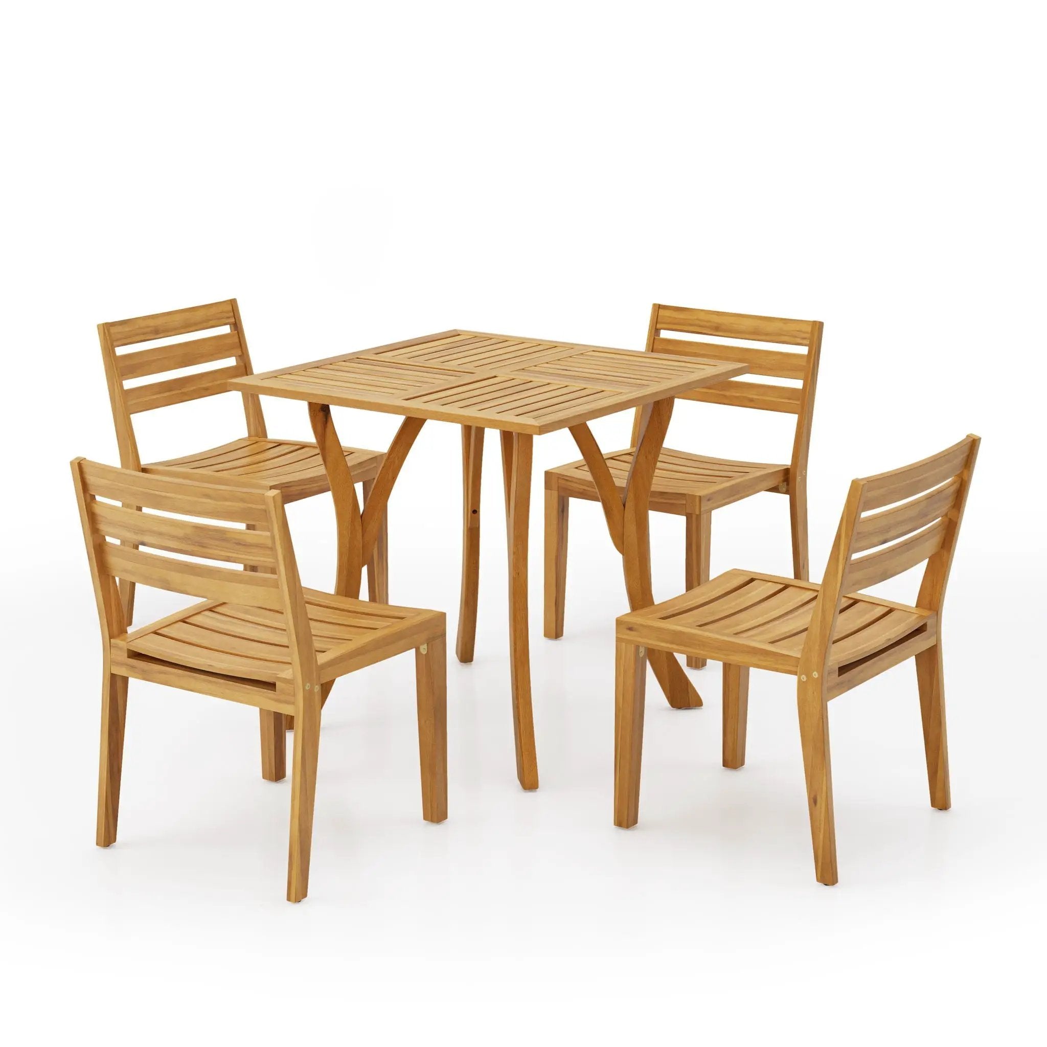 Outdoor 5 Pieces Dining Set - Teak by HouseOfZazla