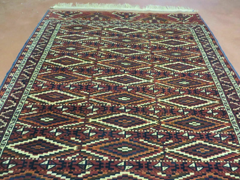 4' X 8' Antique Handmade Russian Bokhara Turkoman Yamud Wool Rug Carpet Nice by Jewel Rugs