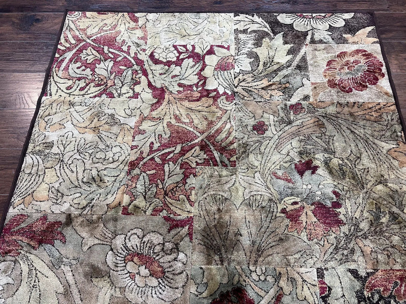 Modern Abstract Area Rug 5x7, Floral Design, Contemporary Carpet 5 x 7, Multicolor by Jewel Rugs