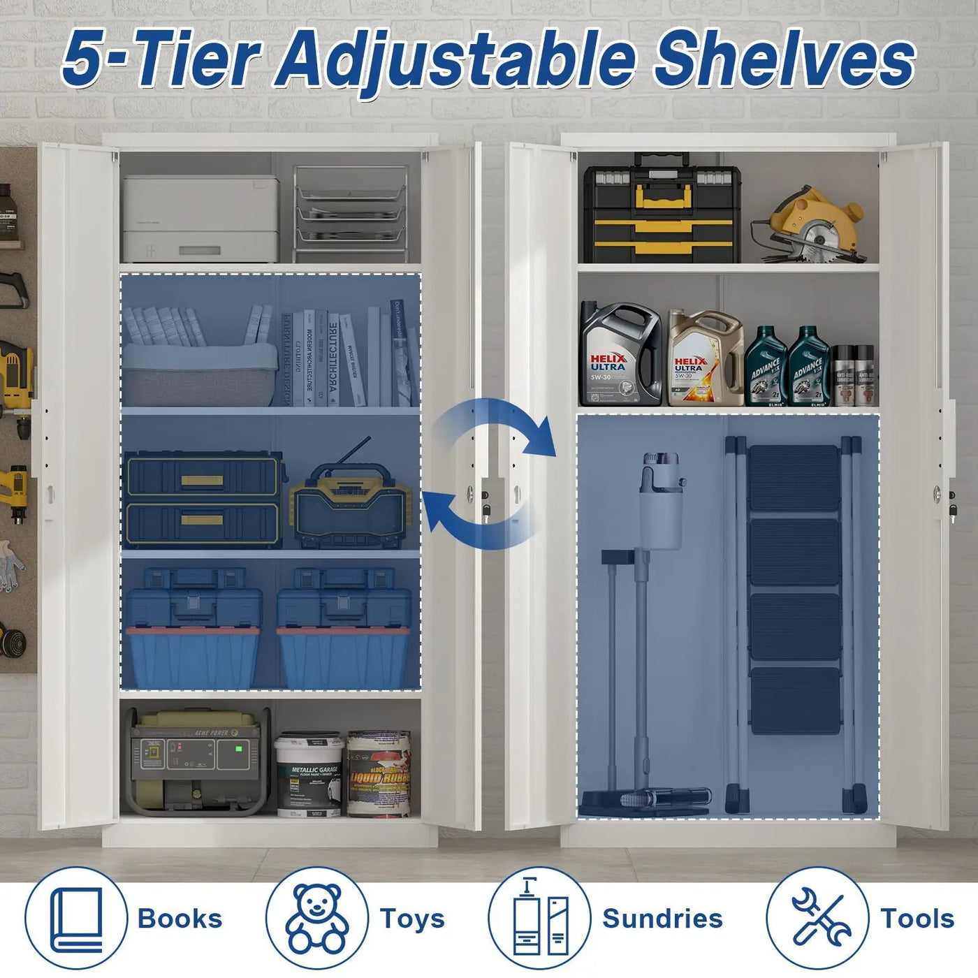 2 Door File Cabinet With Lock, 4 Adjustable Shelves, Heavy-Duty by Unique Piece Furniture