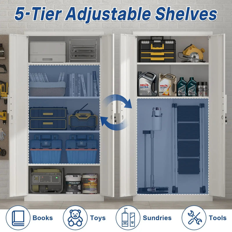 2 Door File Cabinet With Lock, 4 Adjustable Shelves, Heavy-Duty by Unique Piece Furniture