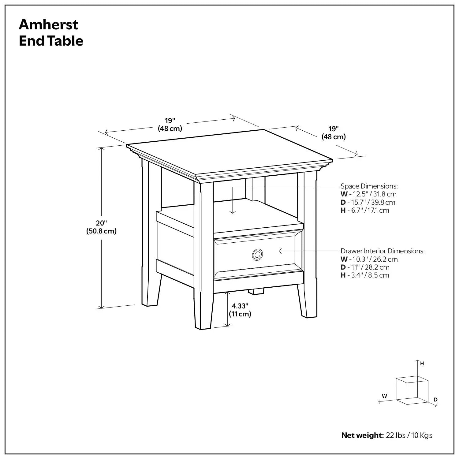 Amherst - Handcrafted End Table by Unique Piece Furniture