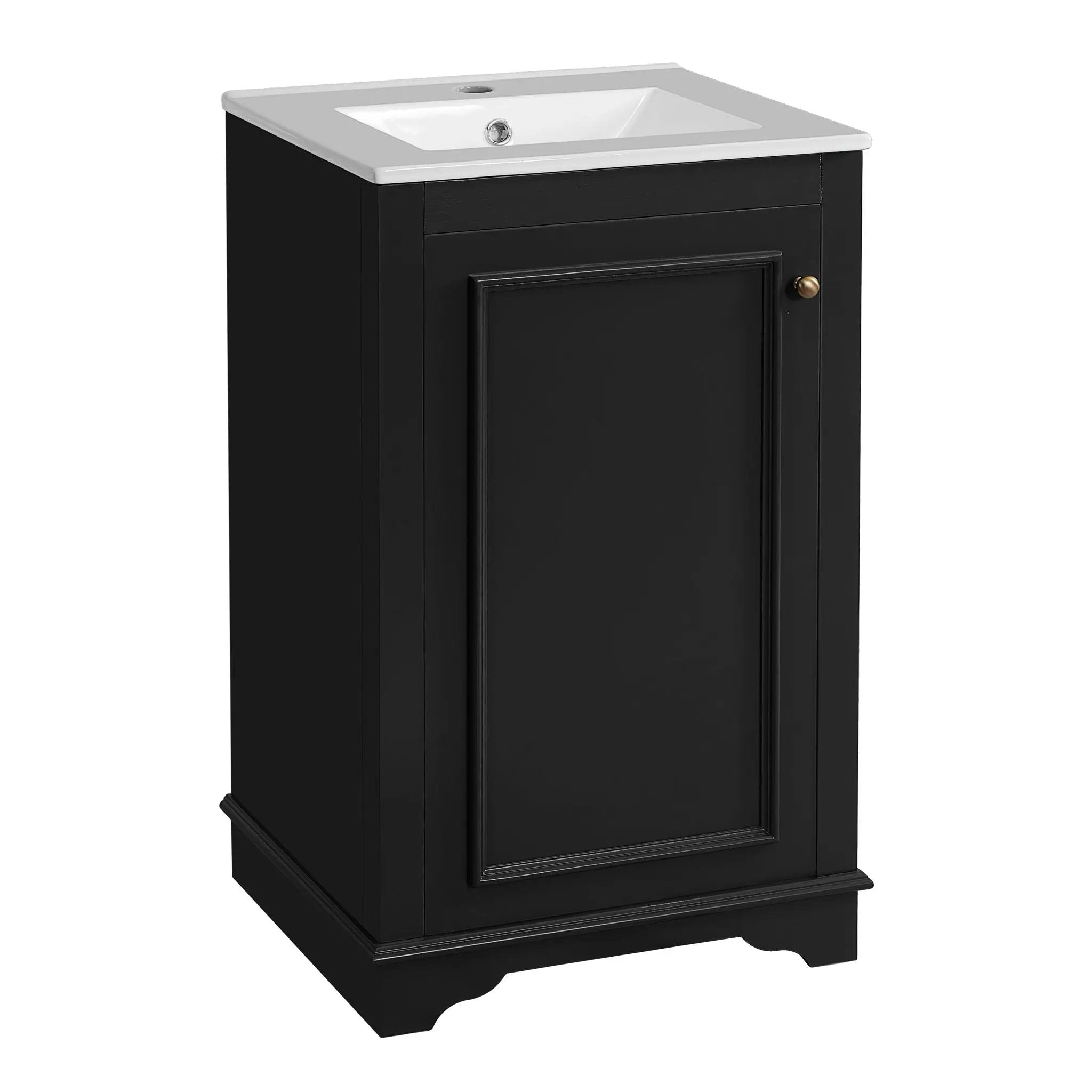 Bathroom Vanity With Sink, Freestanding Single Cabinet Set, Soft Close Door, Adjustable Shelf by Unique Piece Furniture