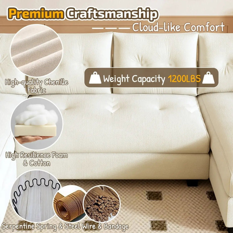 U-Shaped Sleeper Sofa With Pull Out Bed