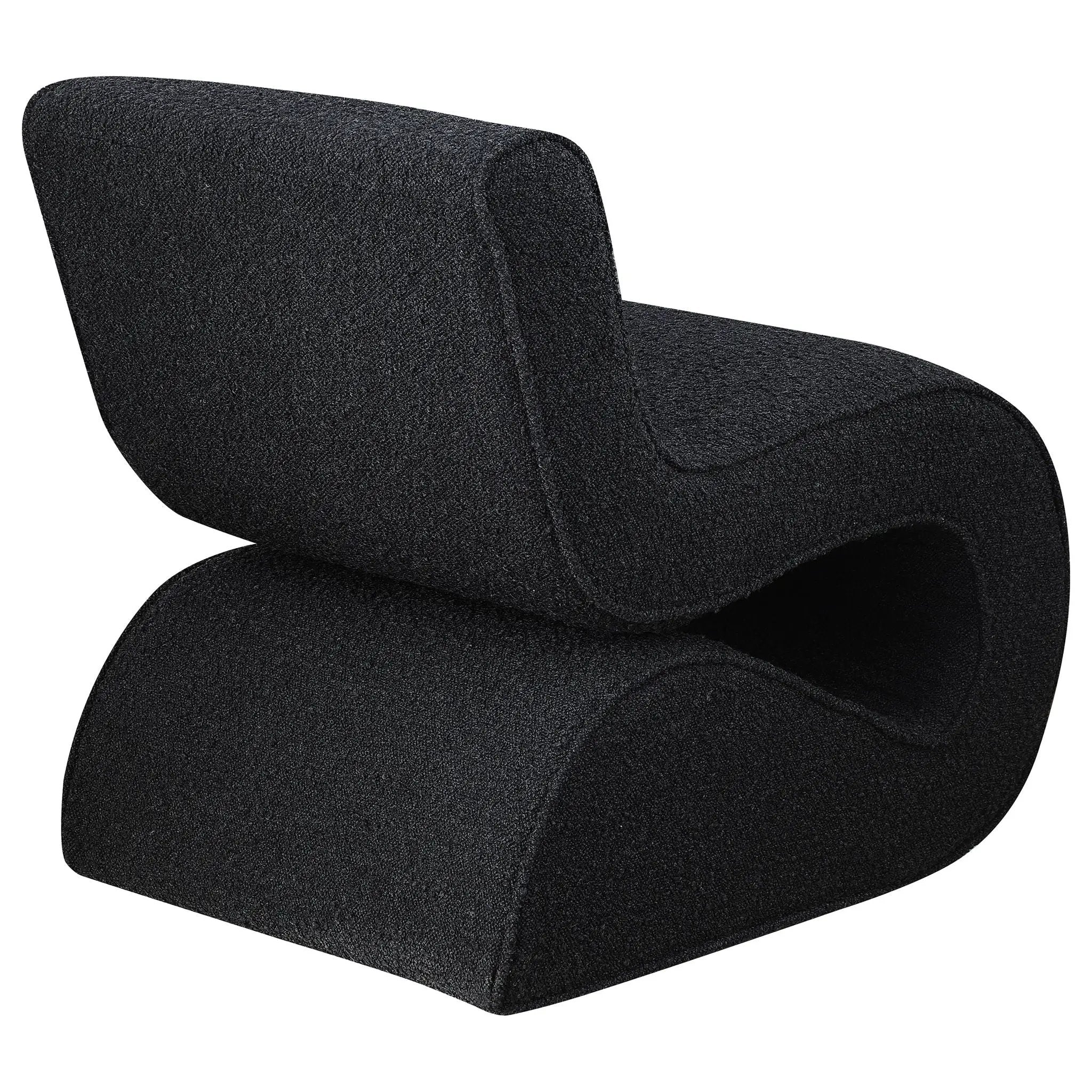 Ronea Boucle Upholstered Armless Curved Chair Charcoal by Unique Piece Furniture