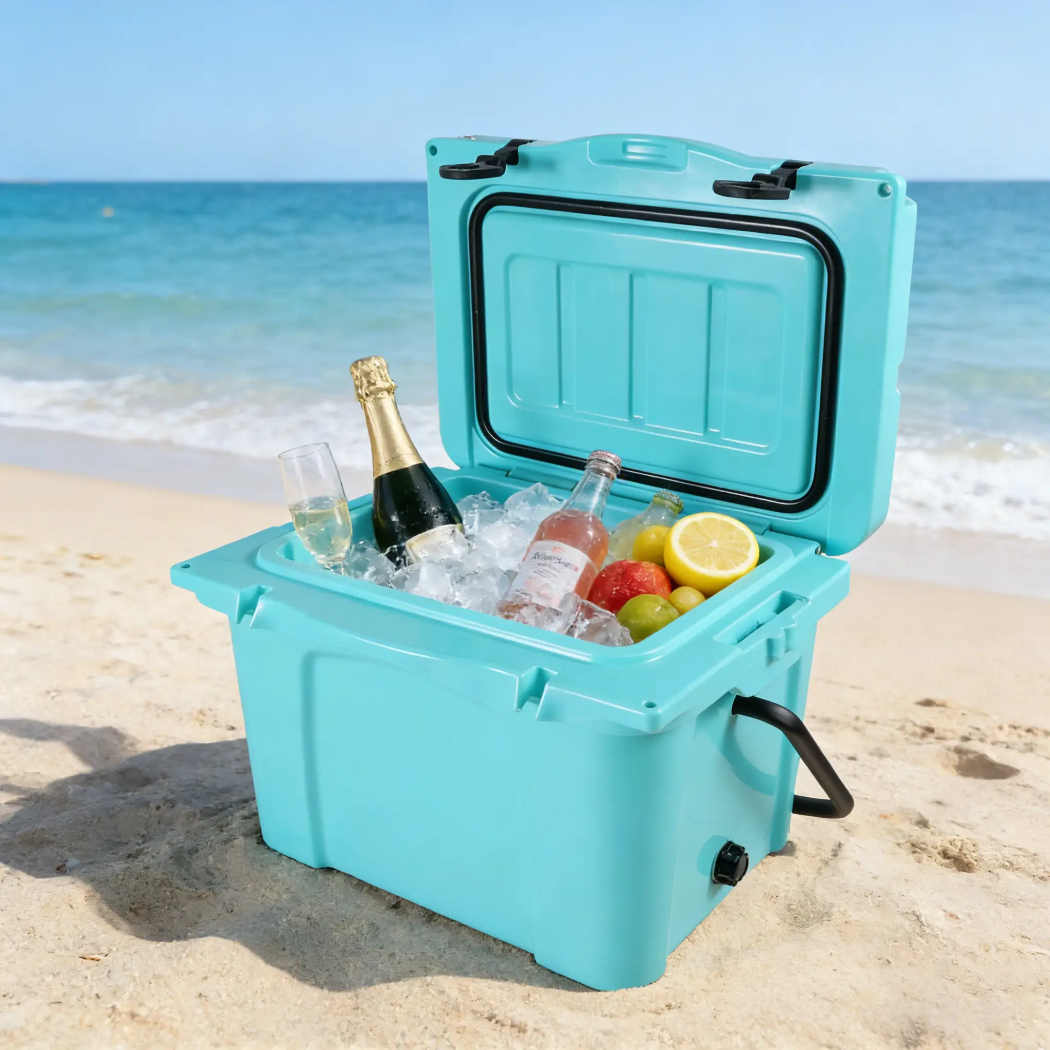 25QT Portable Cooler, Insulated Hard Cooler with Bottle Opener and Cup Holder by HouseOfZazla