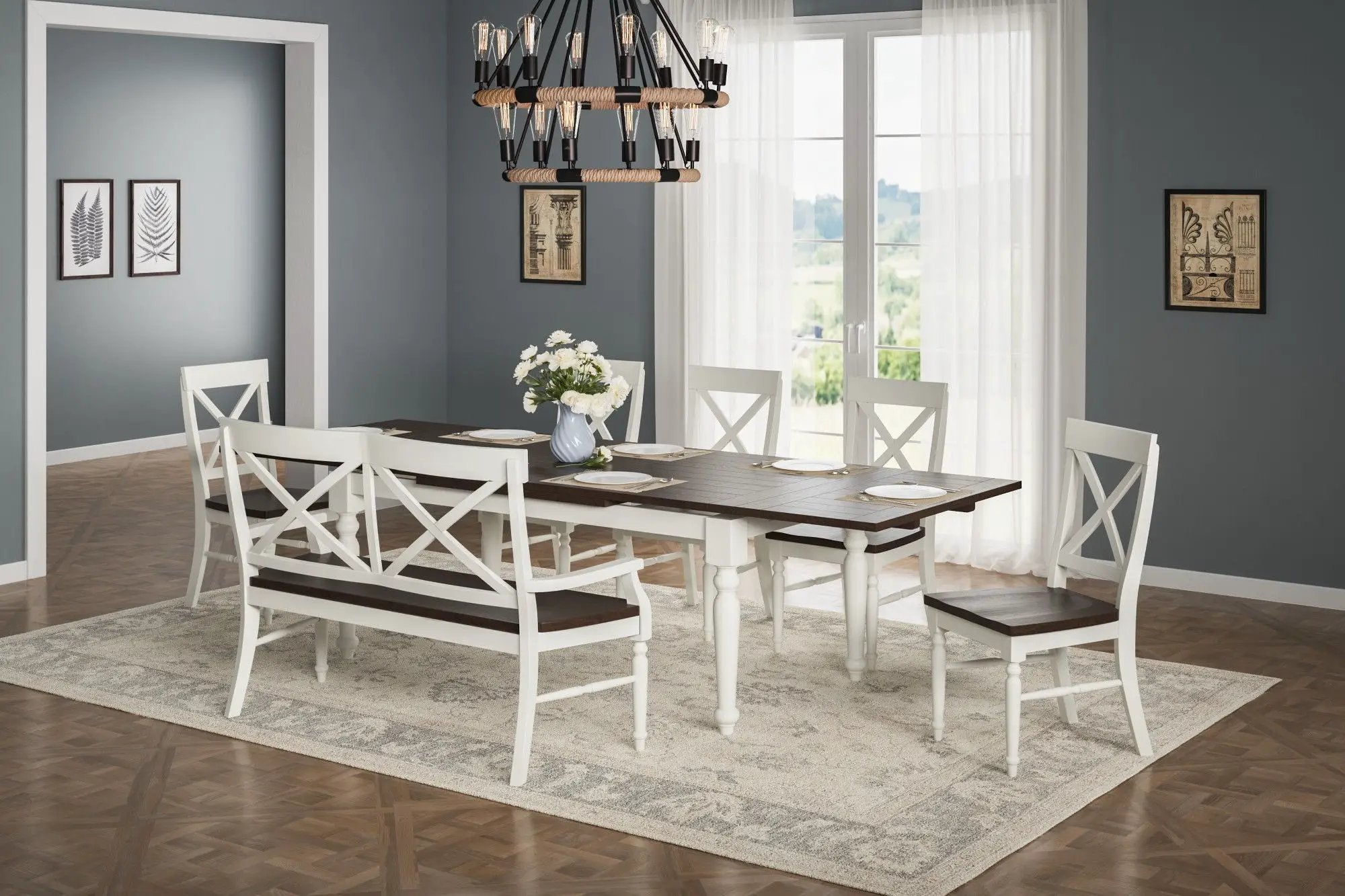 Mountina - Bench - Brown / White by Unique Piece Furniture