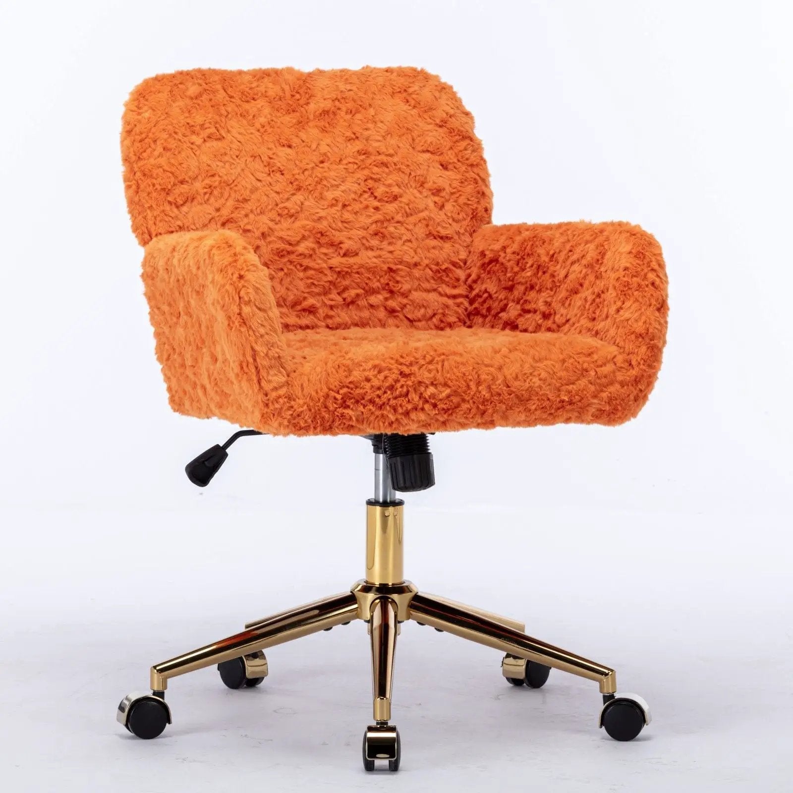 Office Chair, Artificial Rabbit Hair Home Office Chair With Metal Base, Adjustable Desk Chair Swivel Office Chair, Vanity Chair by HouseOfZazla